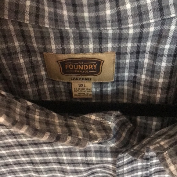 Mens plus size plaid button up long sleeve shirt - Picture 2 of 3